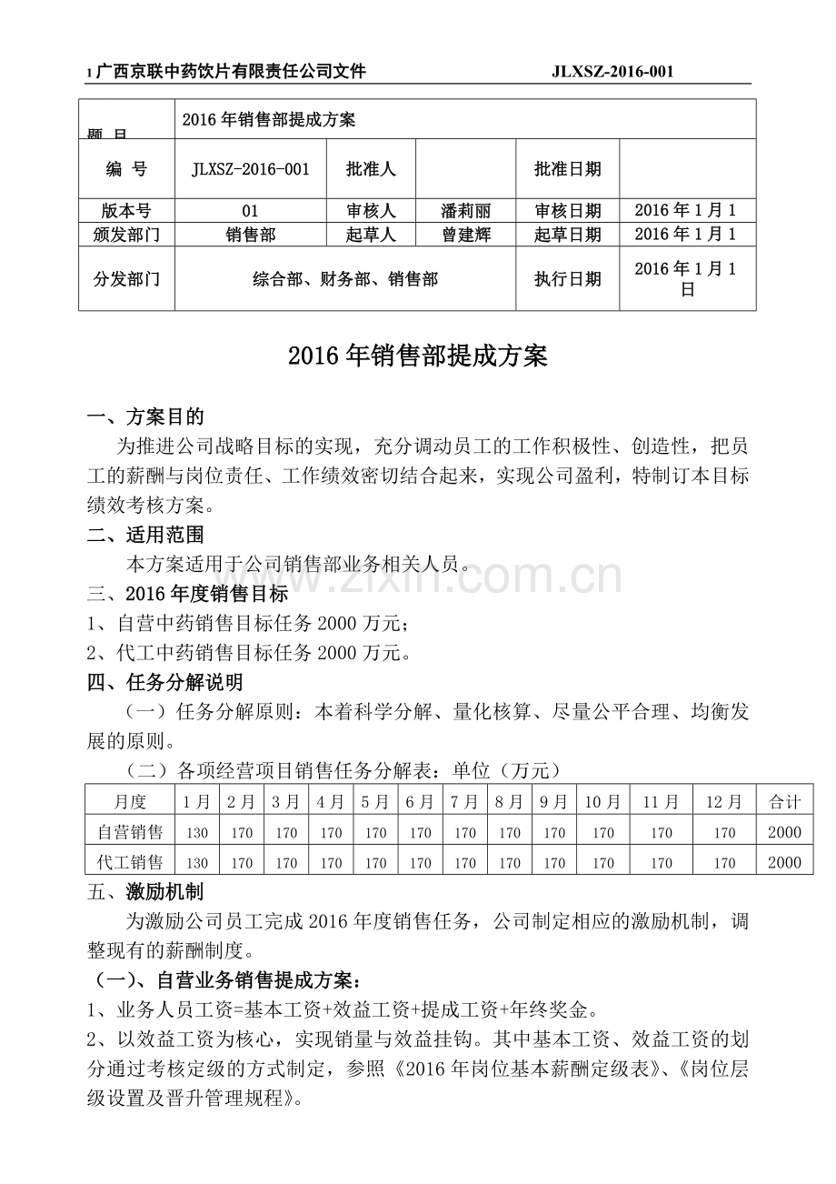 2016京联销售部提成方案2.14.doc_第1页