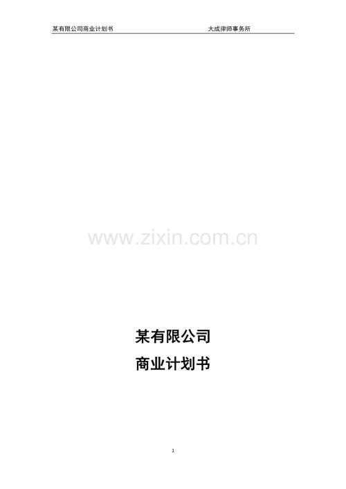 某有限公司商业计划书.doc