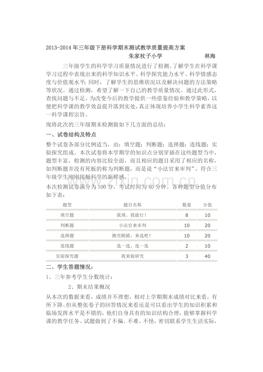 2013.科学教学质量提高方案.doc_第1页