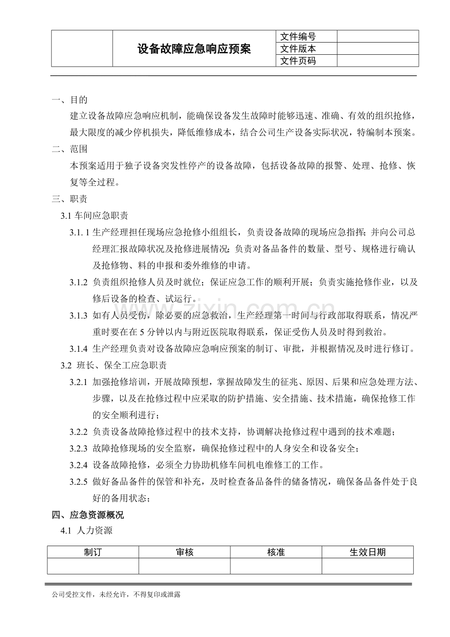 设备故障应急响应预案.doc_第1页