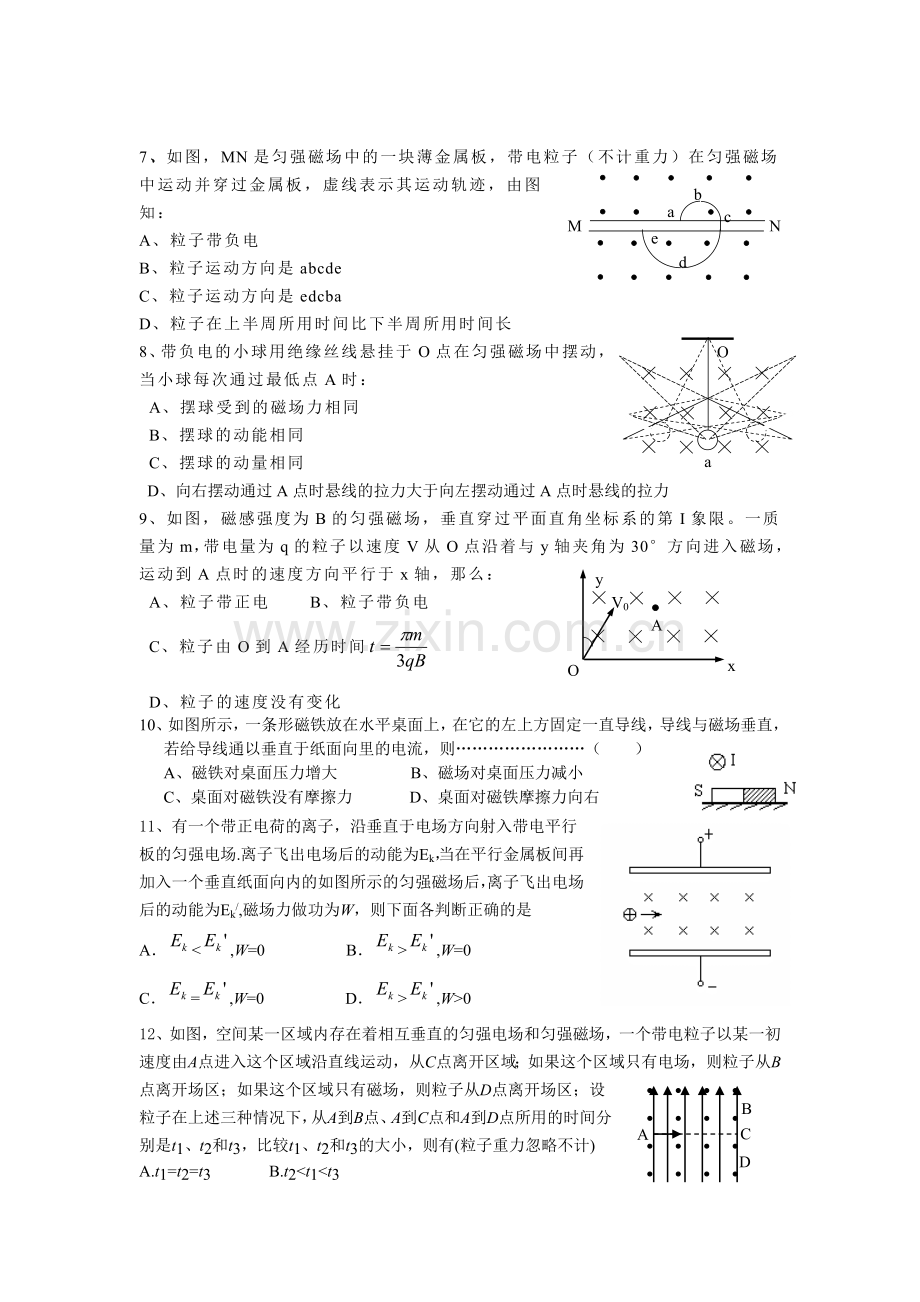 广东地区物理科高二《磁场》测试.doc_第2页