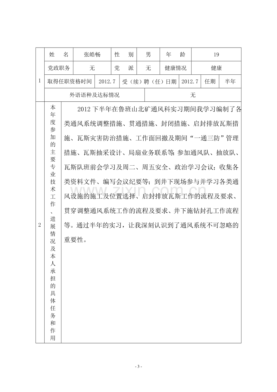 年度专业技术人员年度考核表.doc_第3页