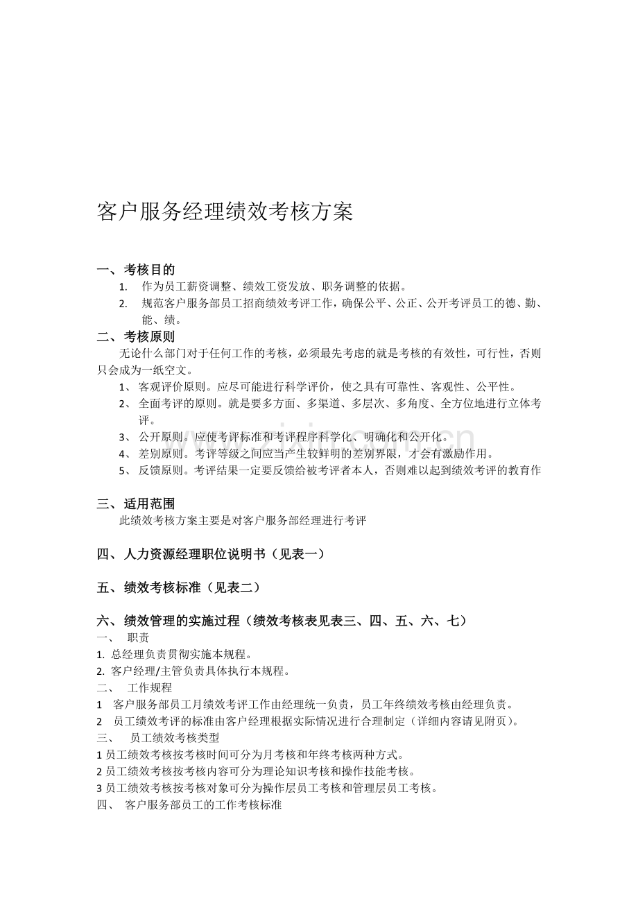 某客户经理绩效考核方案设计.doc_第1页