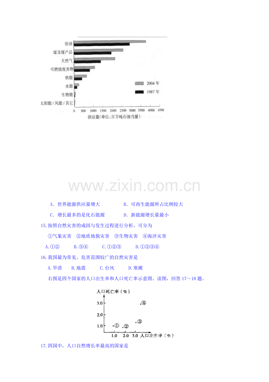 湖南省长沙市2015-2016学年高一地理下册期中测试题.doc_第3页