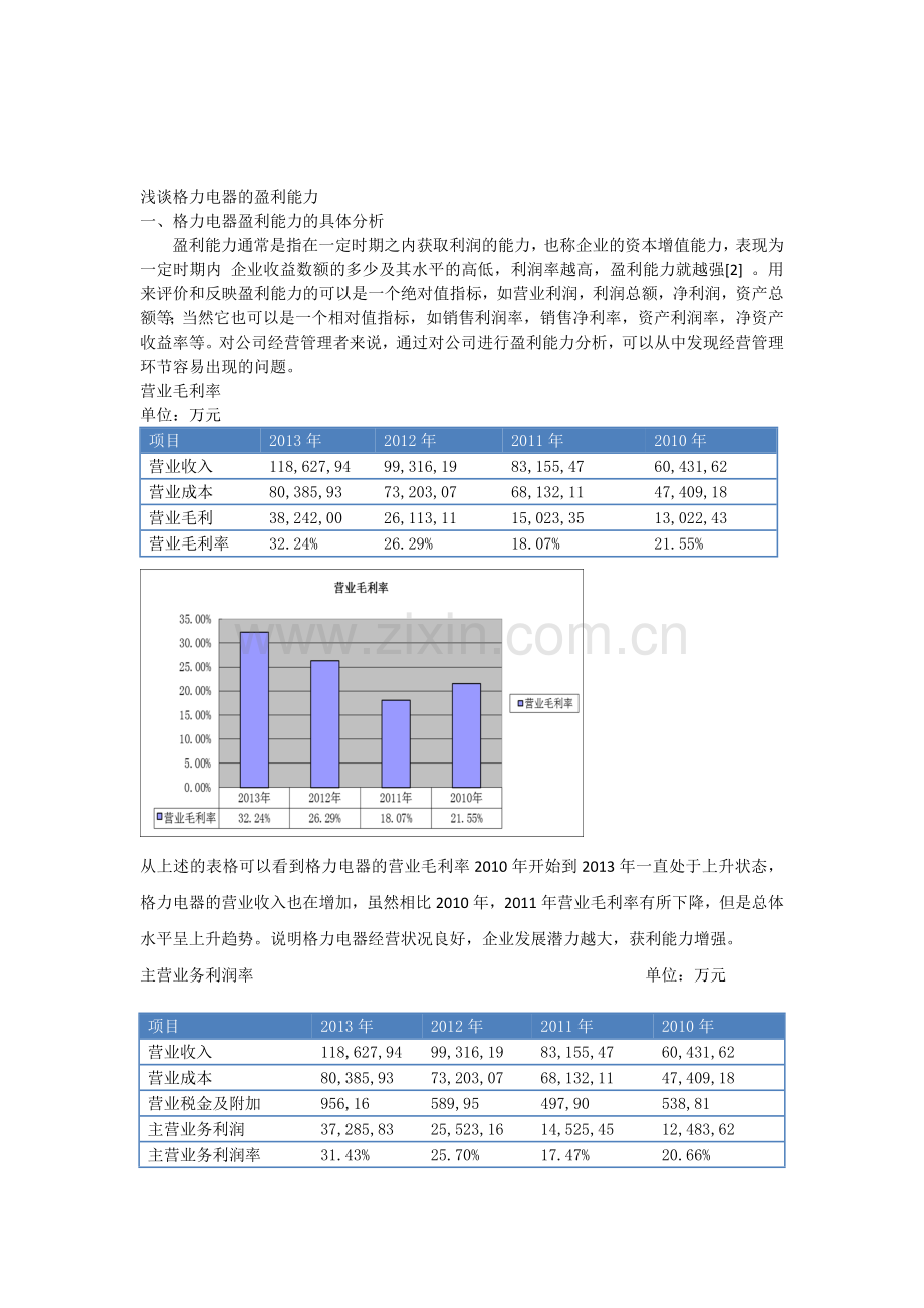 格力电器获利能力分析.doc_第1页