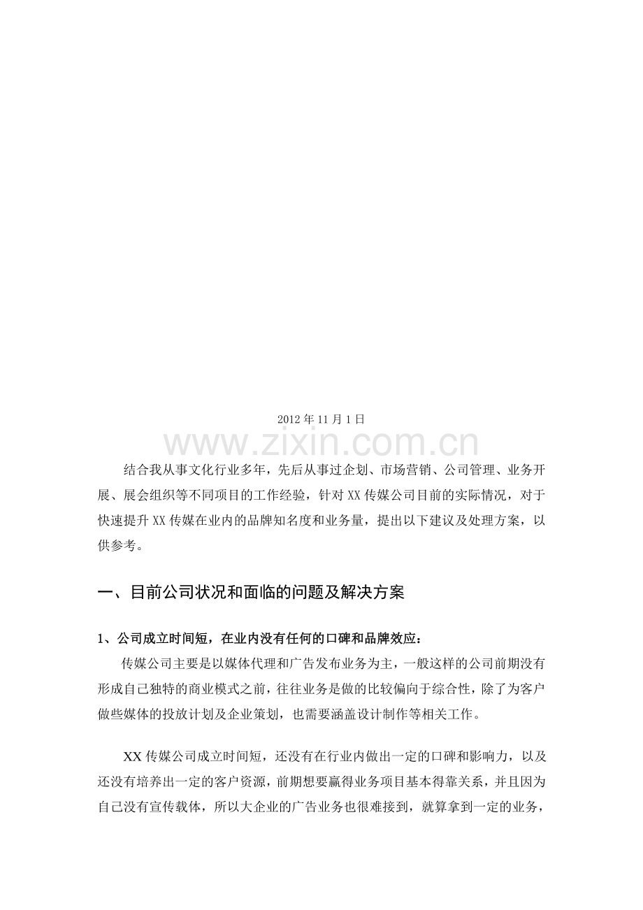 2012-11-1-XX传媒公司运营建议和规划方案.doc_第2页