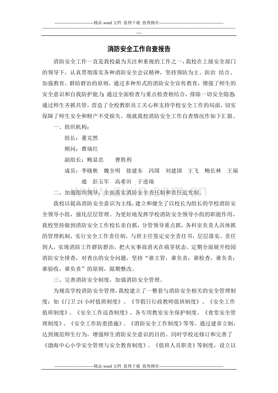 消防安全工作自查报告.doc_第1页