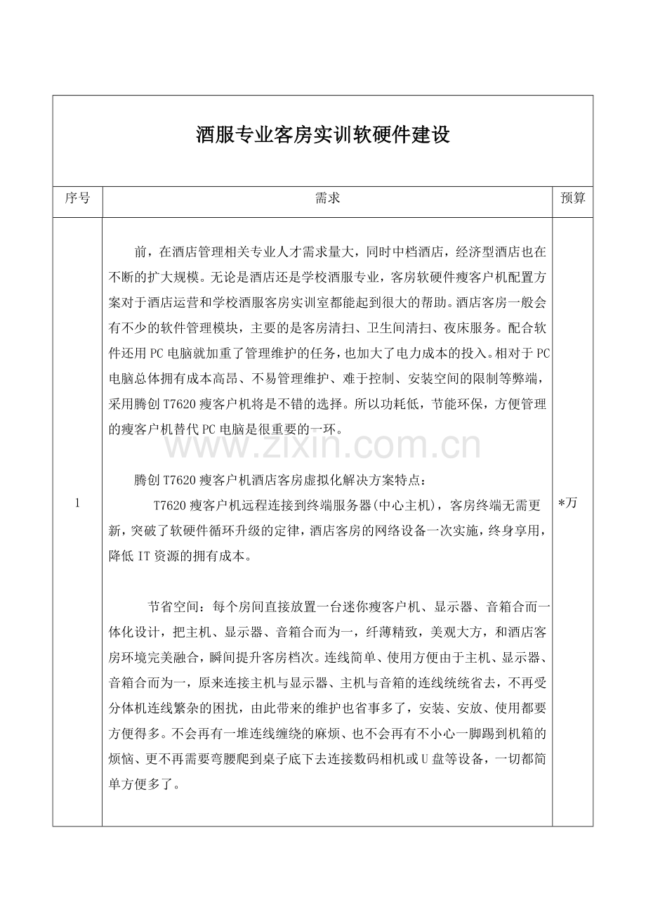 酒服客房软硬件建设-瘦客户机教学方案.doc_第1页