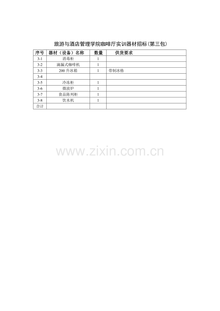 旅游与酒店管理学院咖啡厅实训器材招标(第一包).doc_第3页