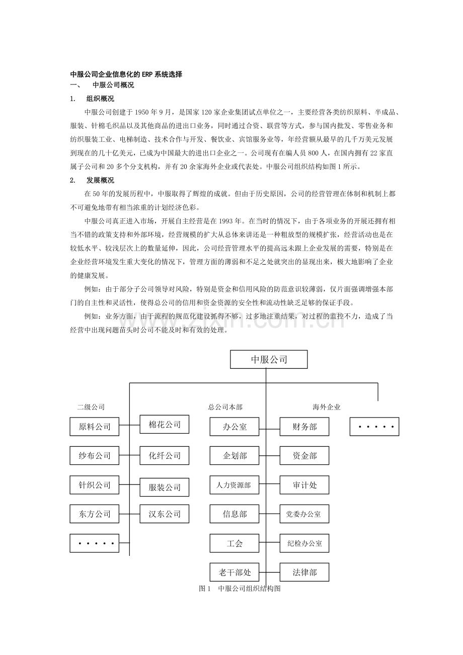 中服公司企业信息化的ERP系统选择.doc_第1页