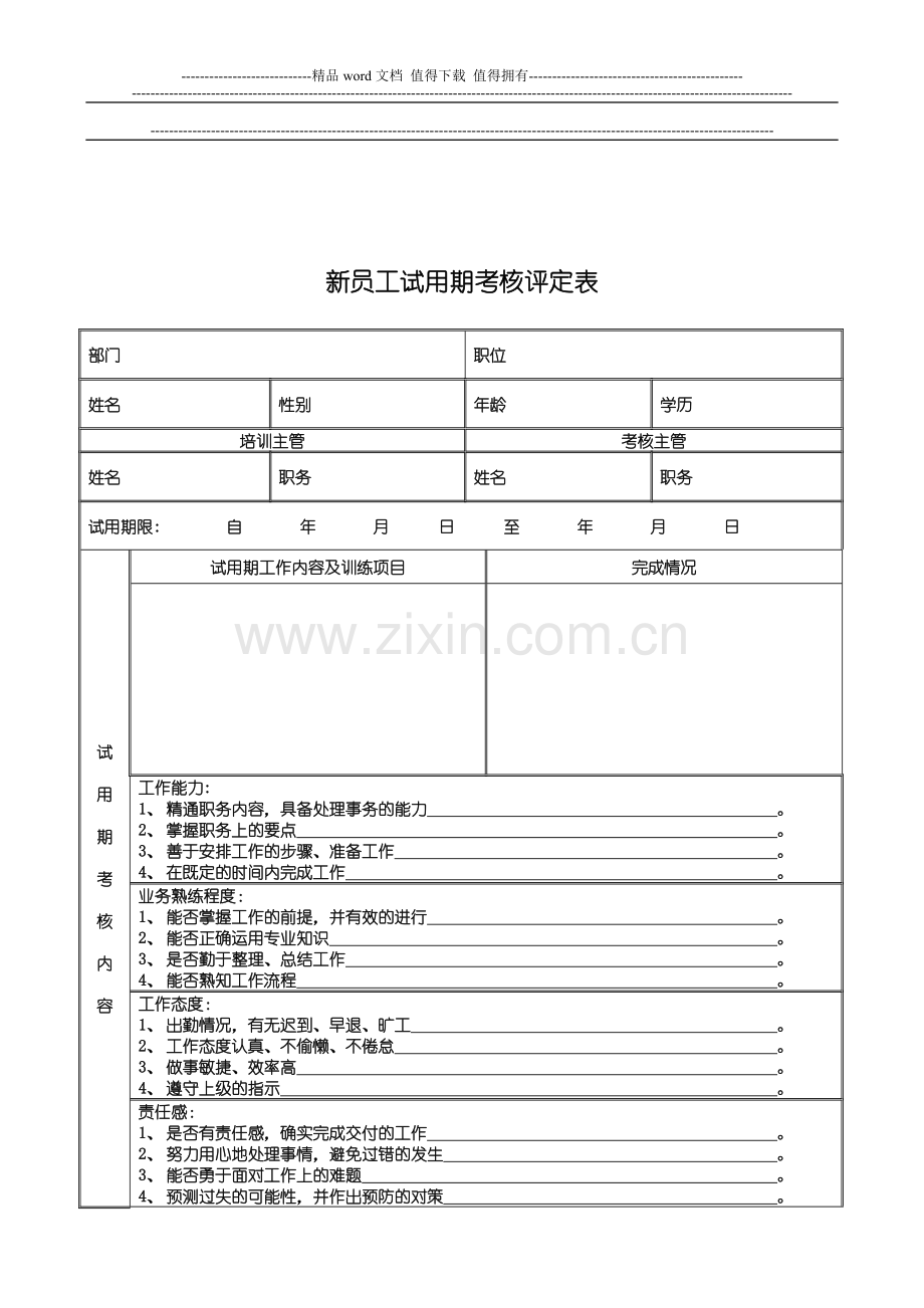 新员工试用期考核评定表..doc_第1页