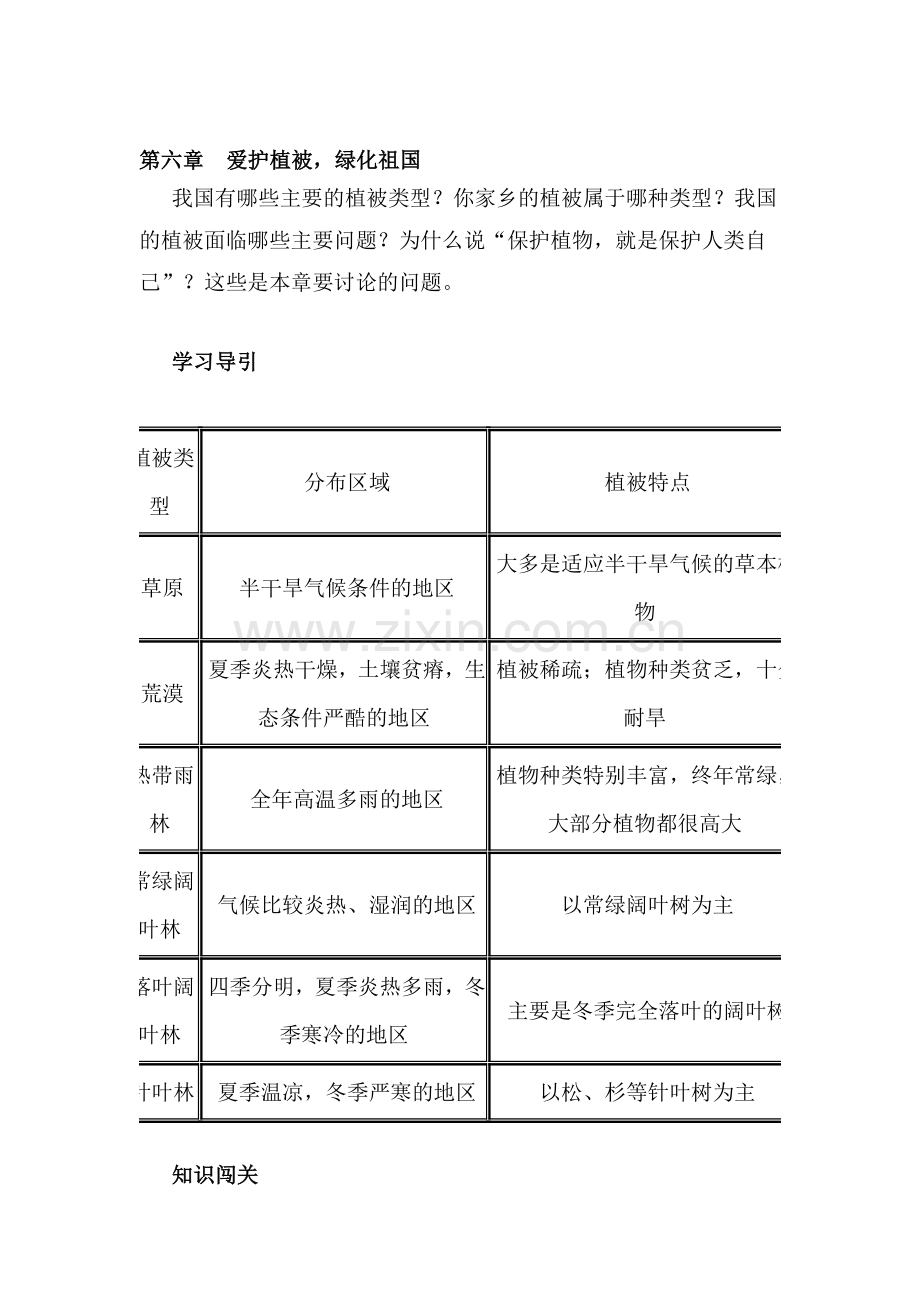 七年级生物上学期课时同步调研练习8.doc_第1页