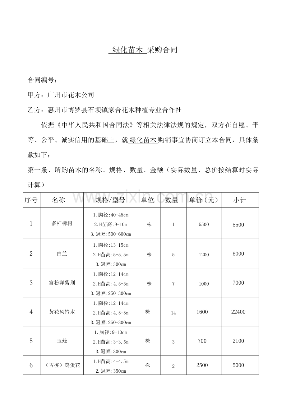 绿化材料采购合同.doc_第1页