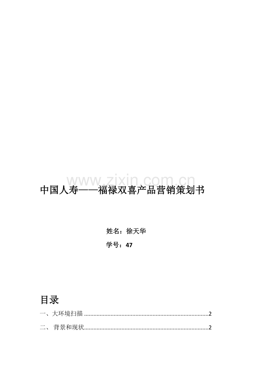 中国人寿保险产品策划书.doc_第1页