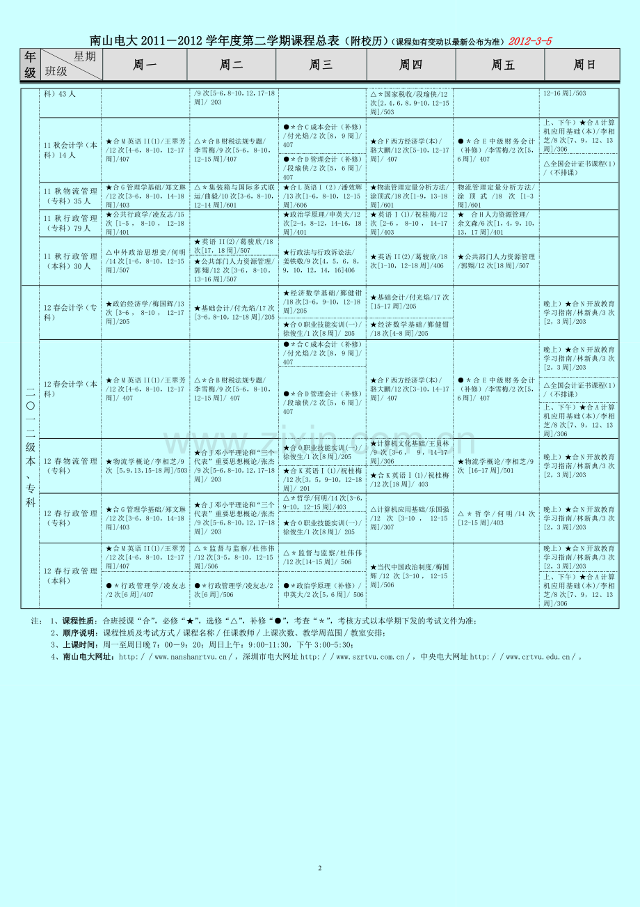 行政管理课程表.doc_第2页