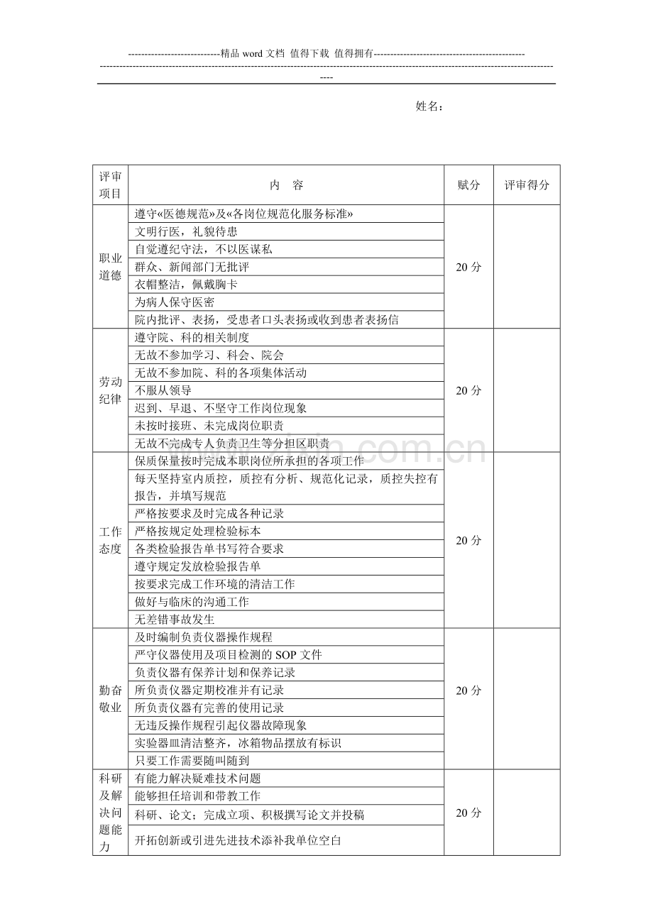 检验科日常考核表..doc_第2页