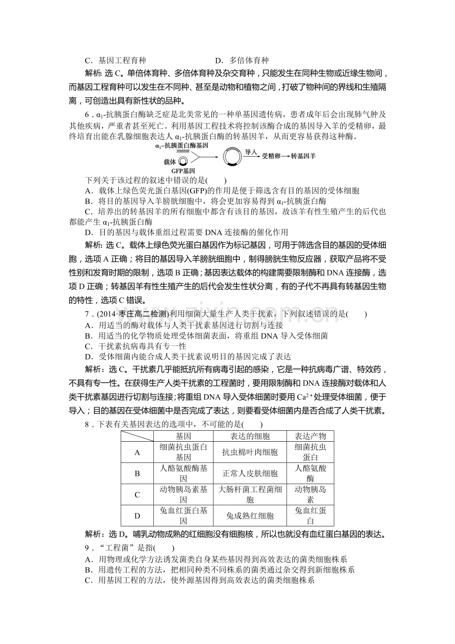 2016届高考生物选修3课时专题训练5.doc_第2页