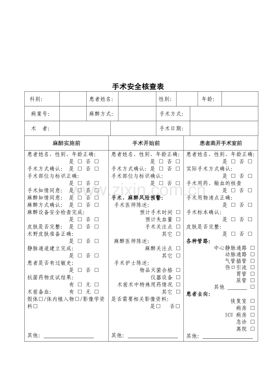 手术安全核查与手术风险评估制度与流程-(1).doc_第3页