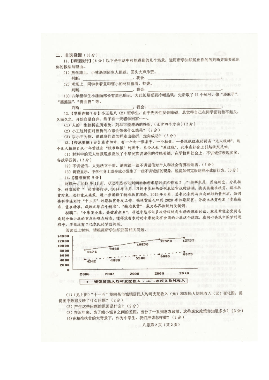 湖北省丹江口市2015-2016学年八年级政治下册期末考试题.doc_第2页