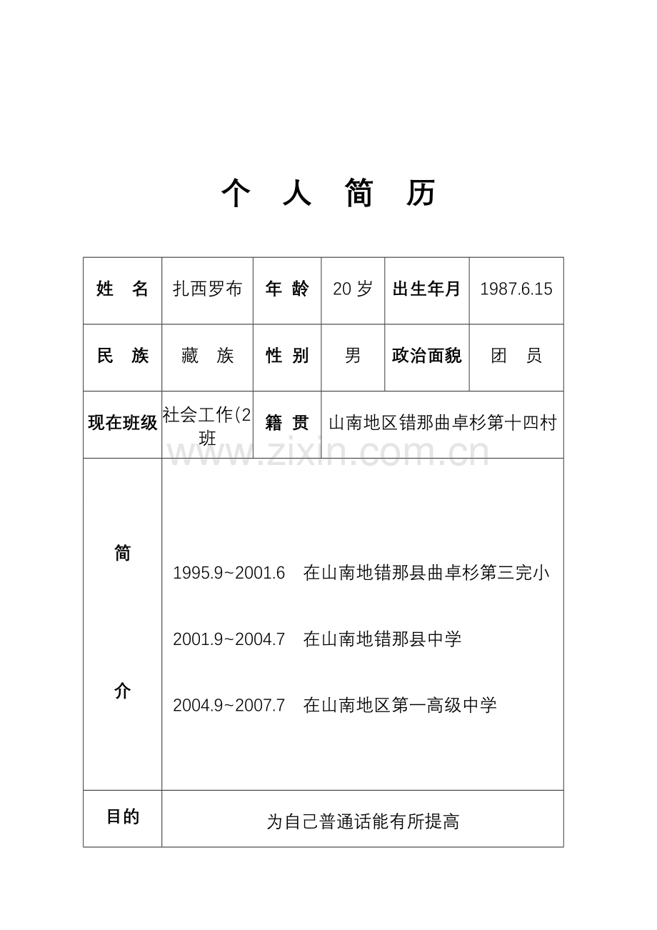 个人简历(空).doc_第2页