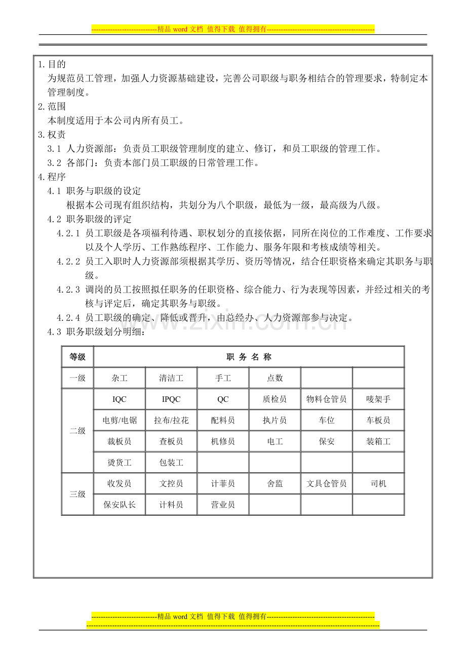 员工职务职级管理制度.doc_第2页