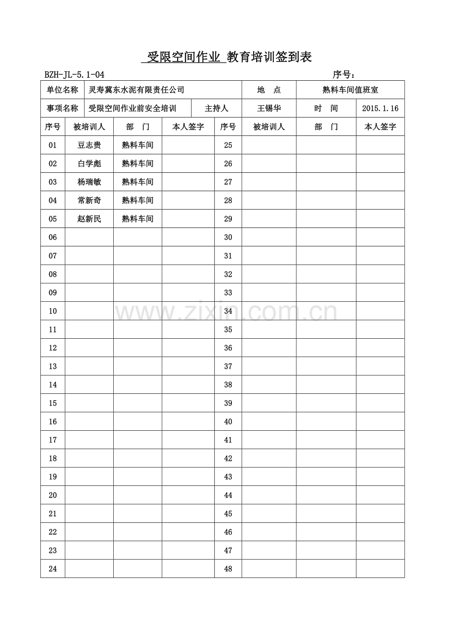 受限空间作业安全培训记录.doc_第3页