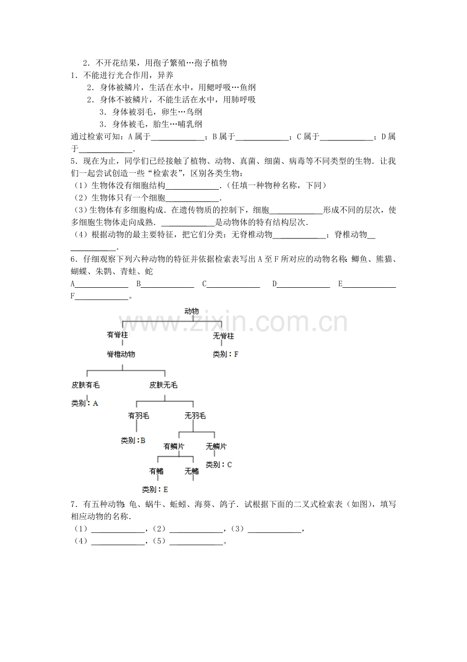 生物检索表课时练习.doc_第2页