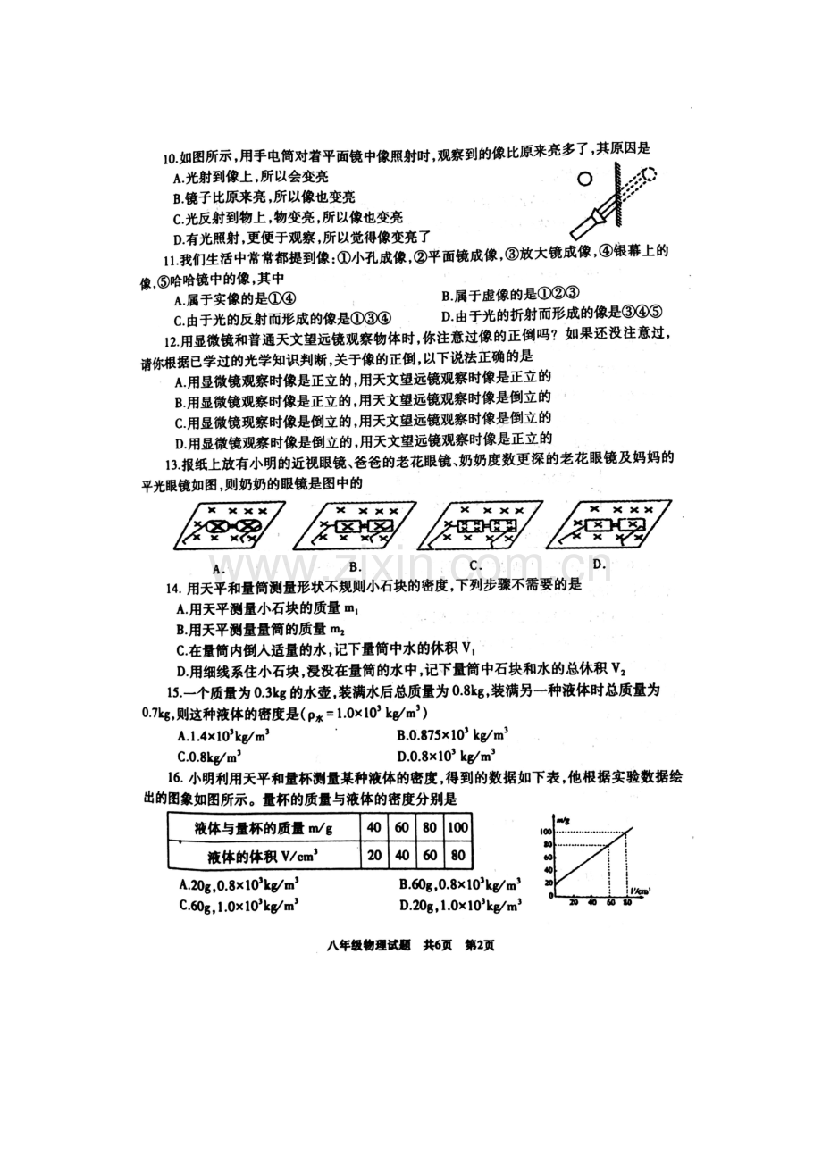 山东省滕州市2015-2016学年八年级物理上册期末考试题.doc_第2页