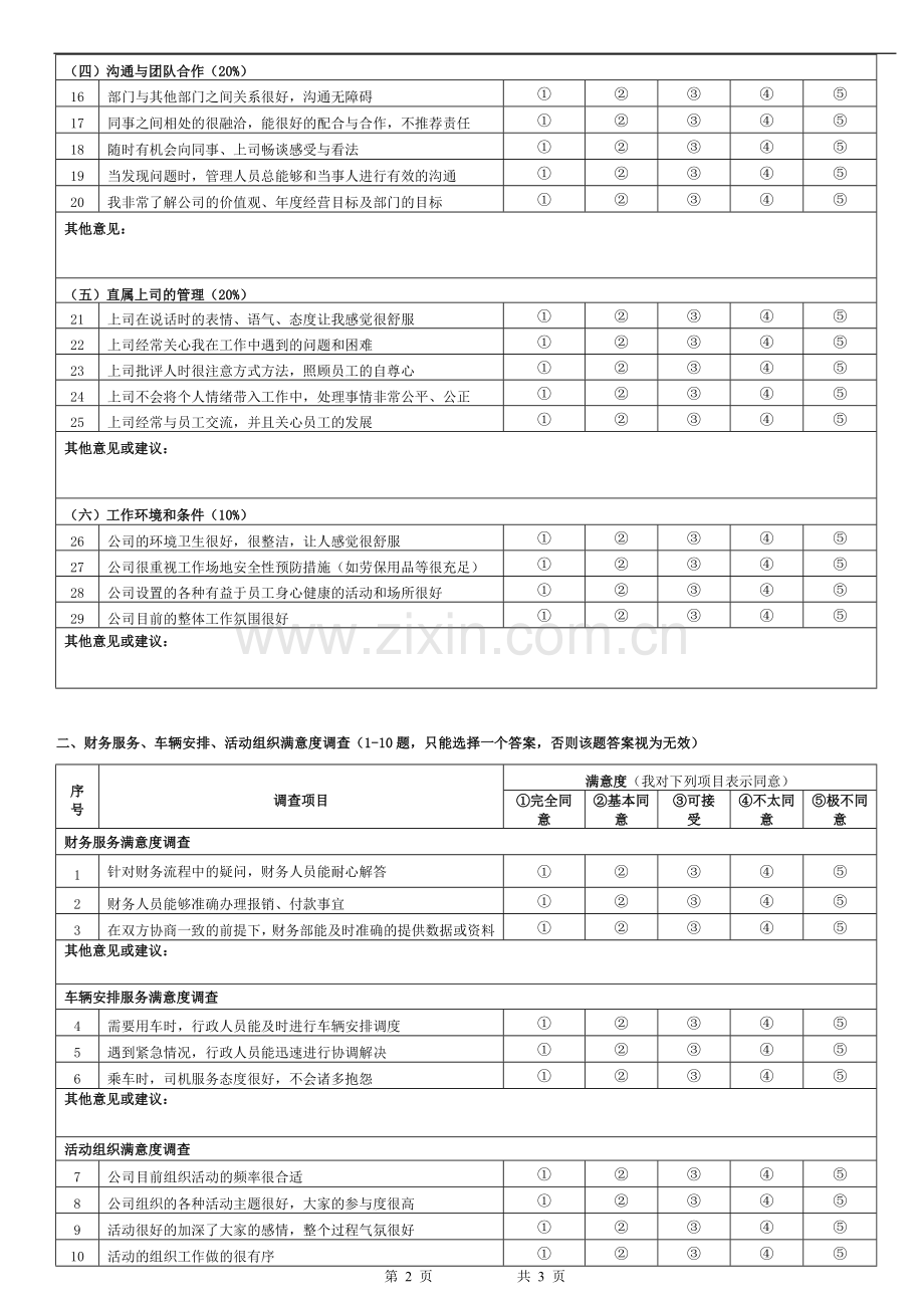 员工满意度调查问卷(办公室).doc_第2页