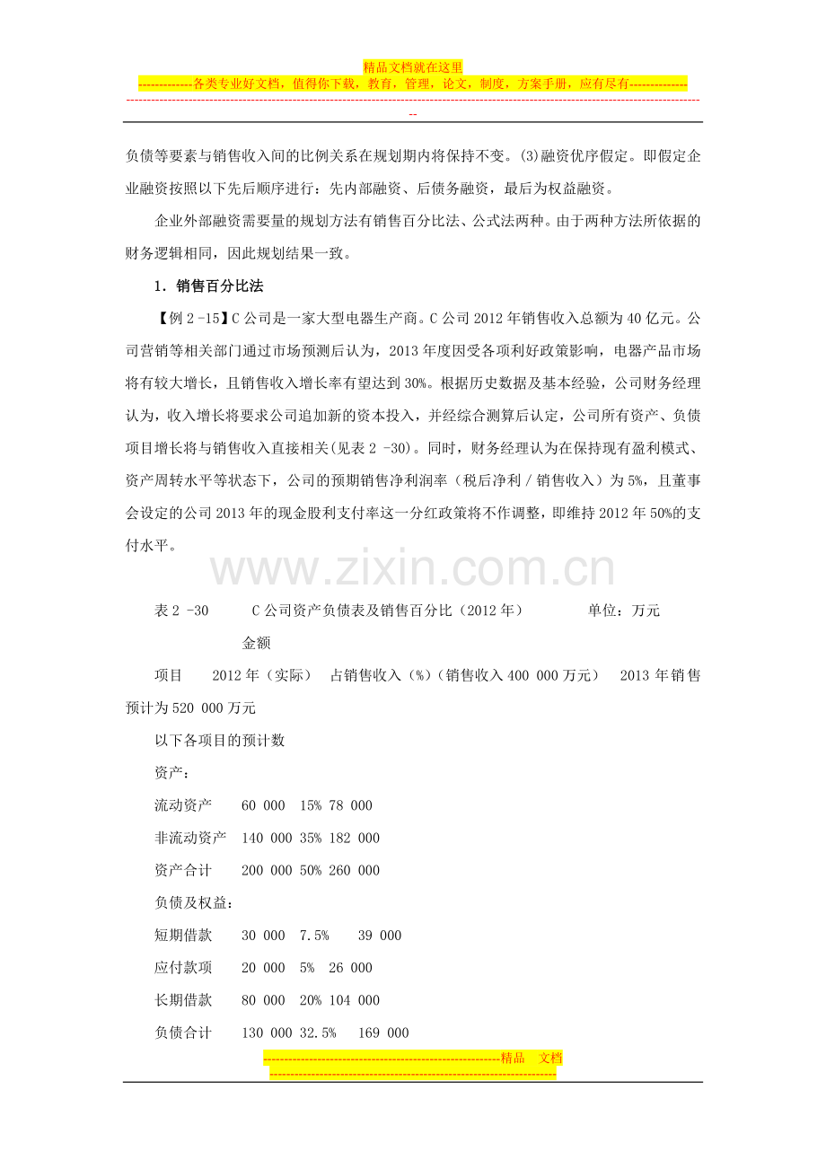 应试精华会计网校高级会计师考试《财务管理》：融资规划与企业增长管理.docx_第2页