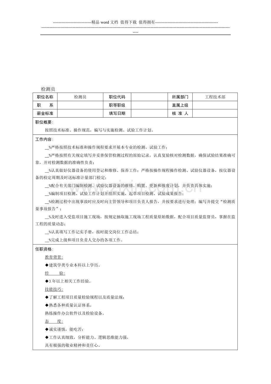 检测员工作职责.doc_第1页