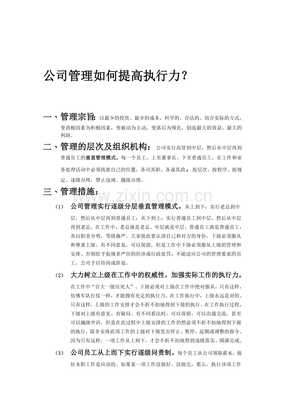 公司管理制度实施的执行力.doc_第1页