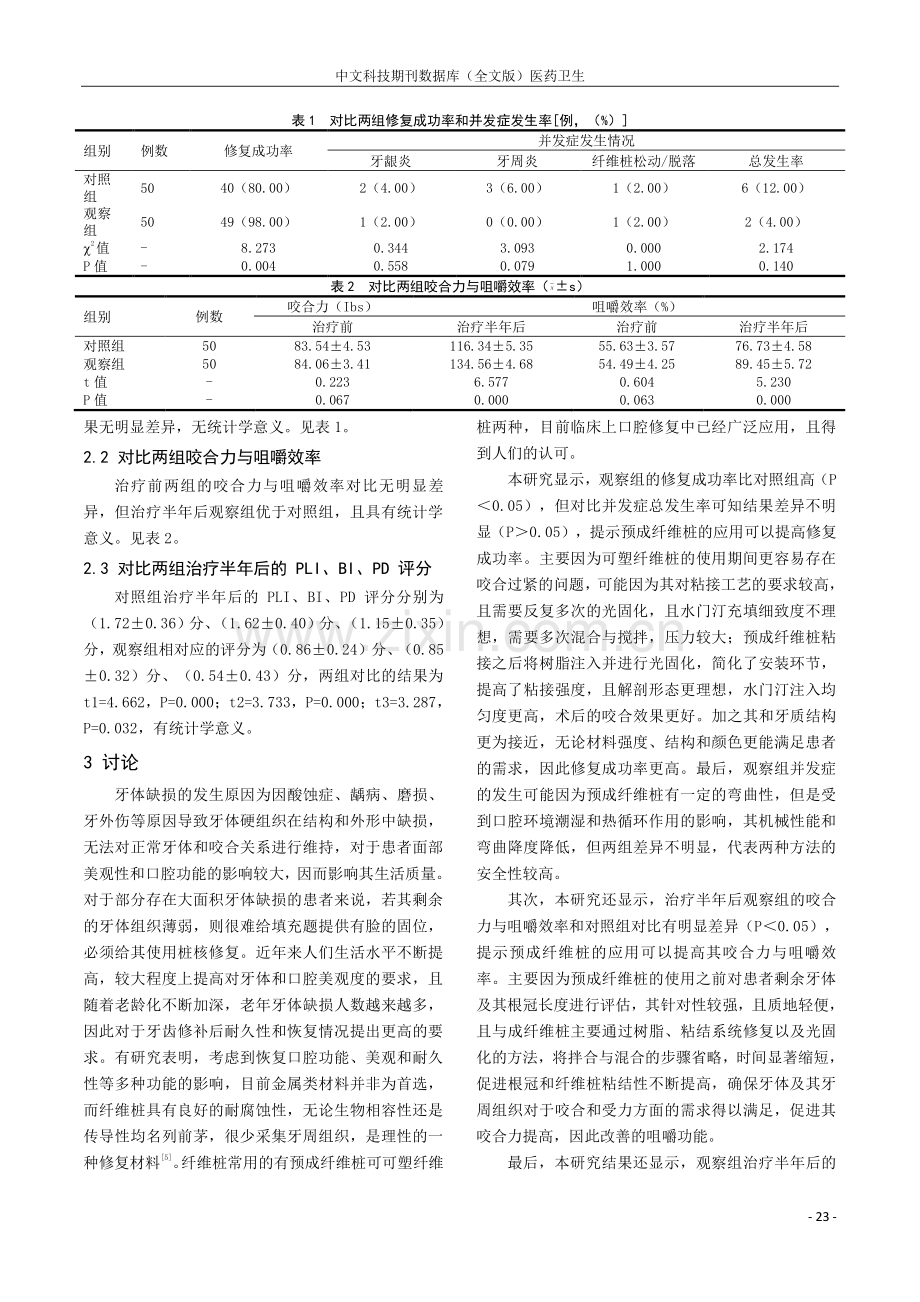 预成纤维桩在口腔修复中的应用效果及对咀嚼功能、牙周健康的影响.pdf_第3页