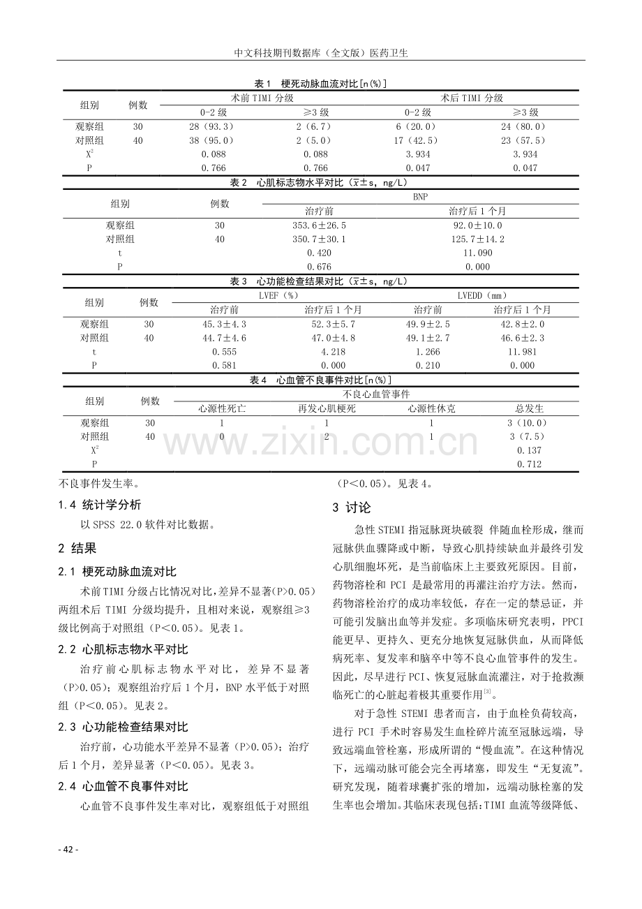 血栓抽吸对经皮冠状动脉介入治疗的急性ST段抬高性心肌梗死患者的梗死相关动脉血流和心功能的影响.pdf_第2页