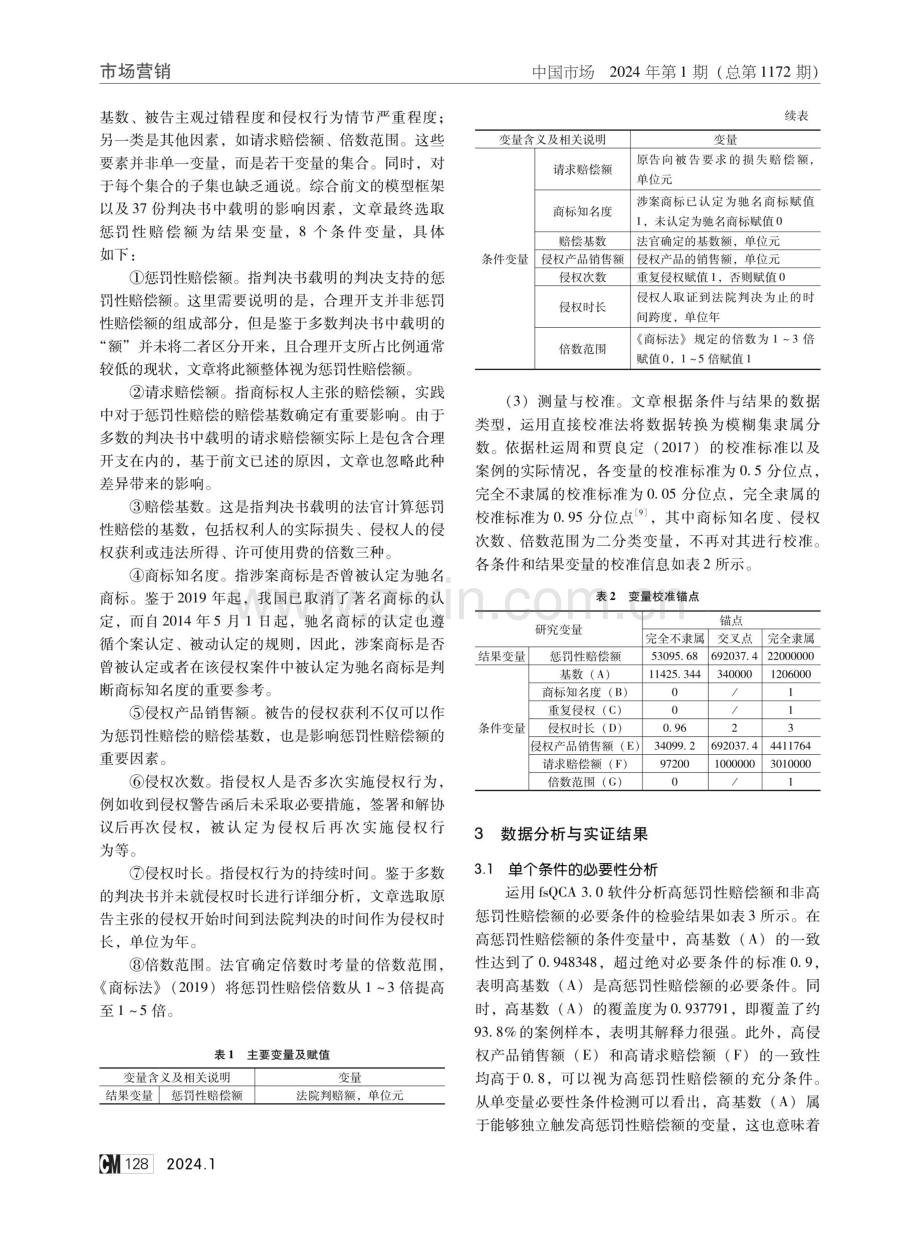 裁判视角下商标侵权惩罚性赔偿额影响因素组态研究.pdf_第3页