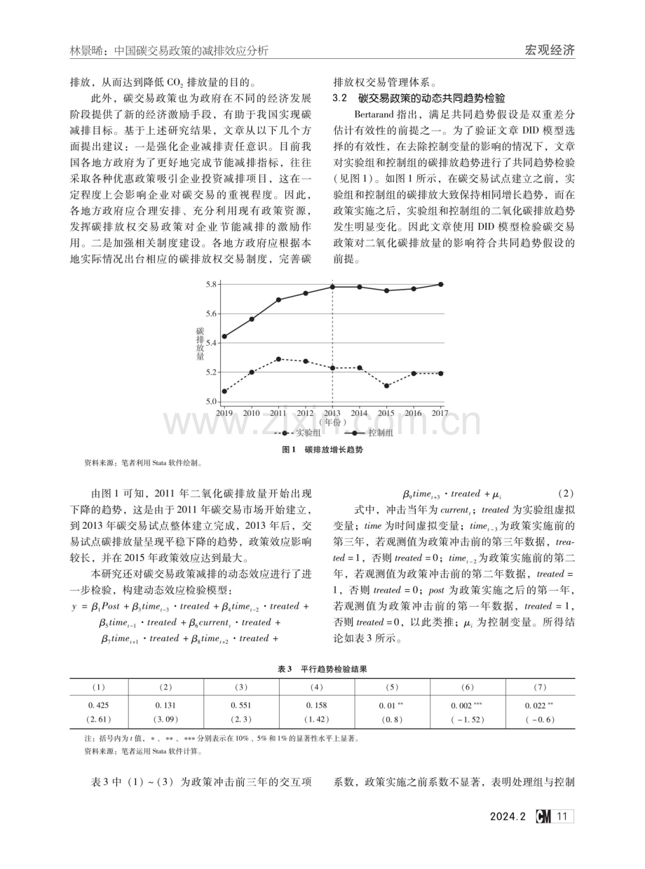 中国碳交易政策的减排效应分析——基于双重差分法.pdf_第3页