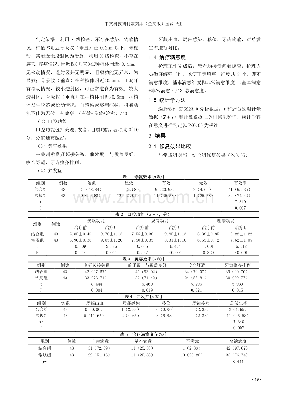 牙列缺损患者在采用正畸结合口腔修复治疗以后的应用效果观察研究.pdf_第2页