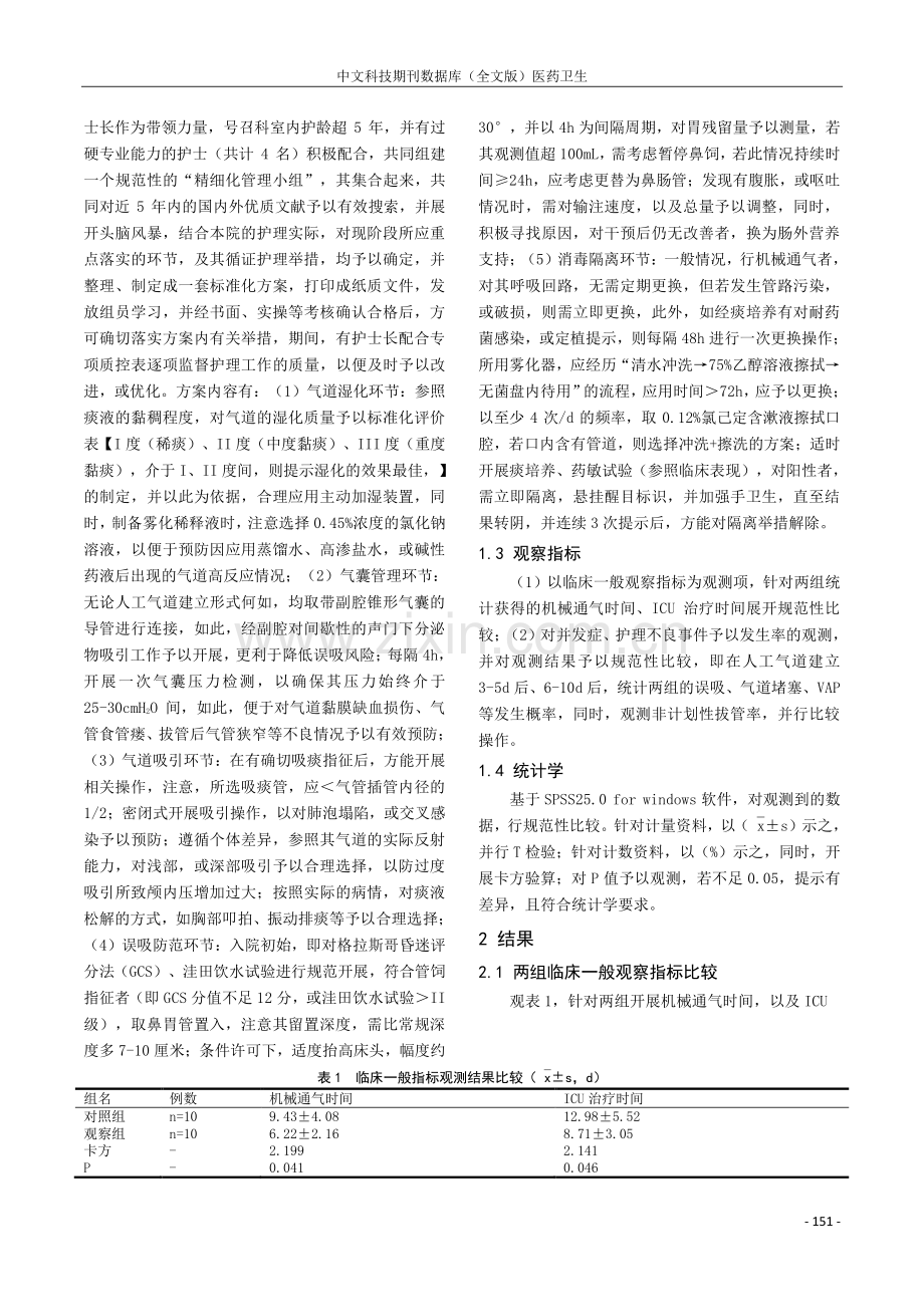 重点环节精细化管理模式在危重症患者人工气道护理中的应用.pdf_第2页