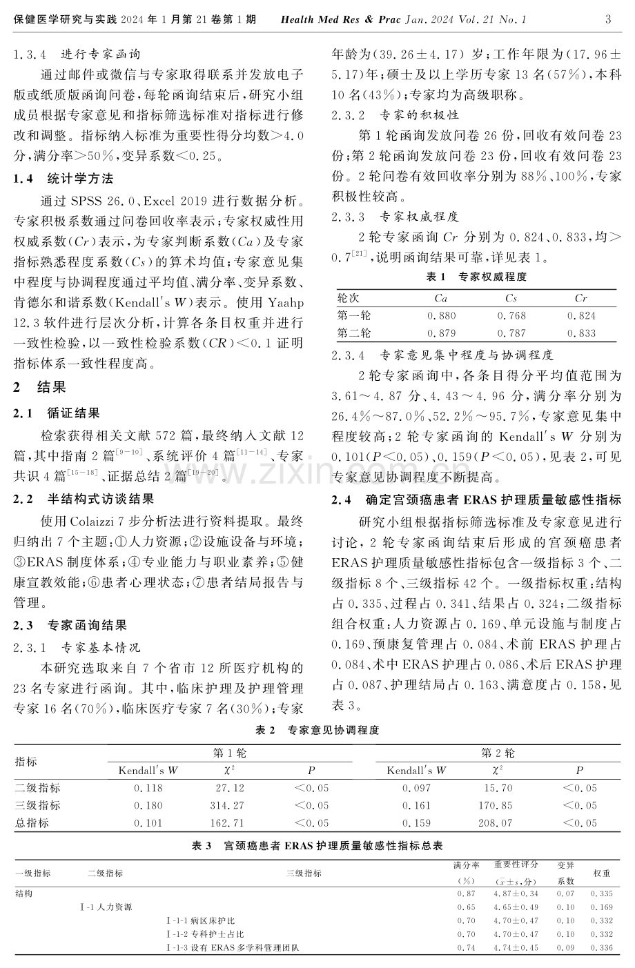 宫颈癌患者快速康复护理质量敏感性指标构建.pdf_第3页