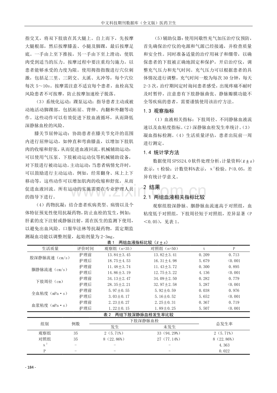 早期系统化护理干预预防ICU患者下肢深静脉血栓的应用效果.pdf_第2页