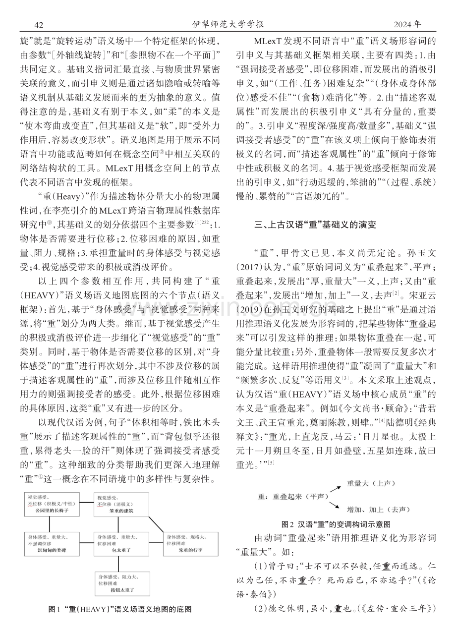 词汇类型学视域下上古汉语“重”的语义演变.pdf_第2页