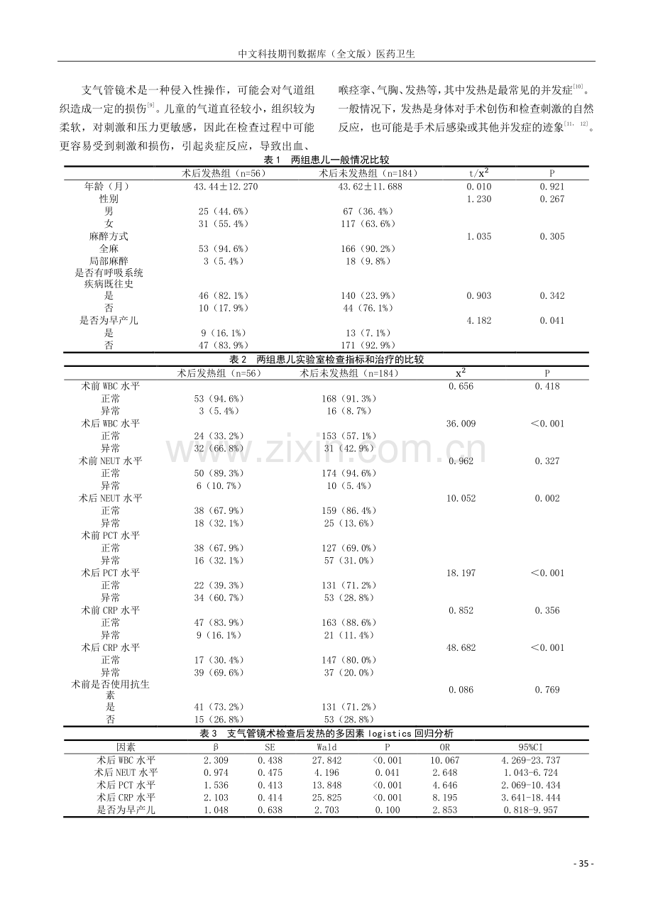 支气管镜术后患儿发热的影响因素分析.pdf_第3页