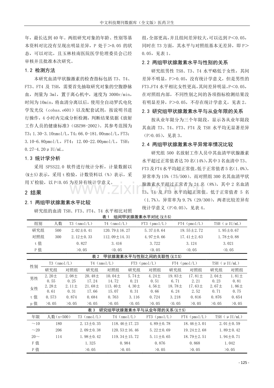 500名放射工作人员甲状腺激素功能研究分析.pdf_第2页