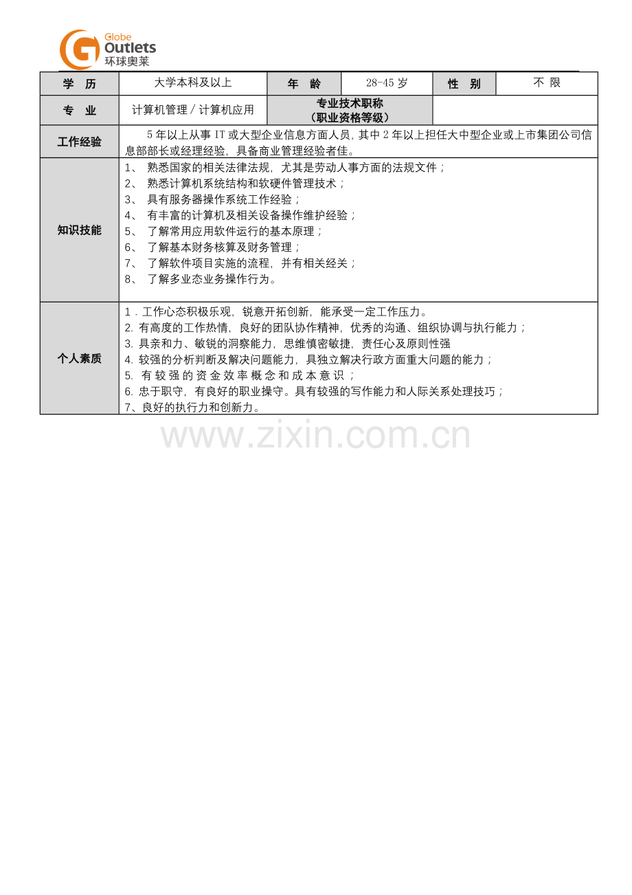 信息部经理岗位说明书.doc_第2页