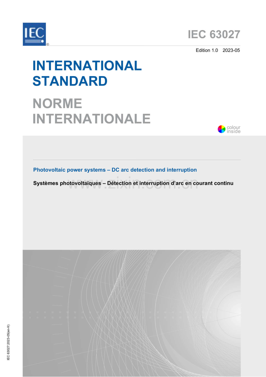 IEC 63027-2023 光伏电力系统 直流电弧检测和中断.pdf_第1页