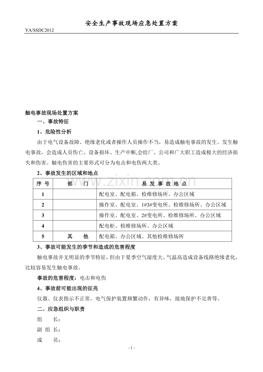 触电事故现场应急处置方案范本.doc_第1页