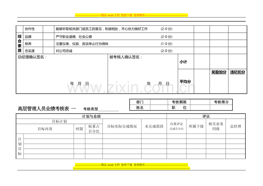 高层管理人员绩效考核表10.27.doc_第2页