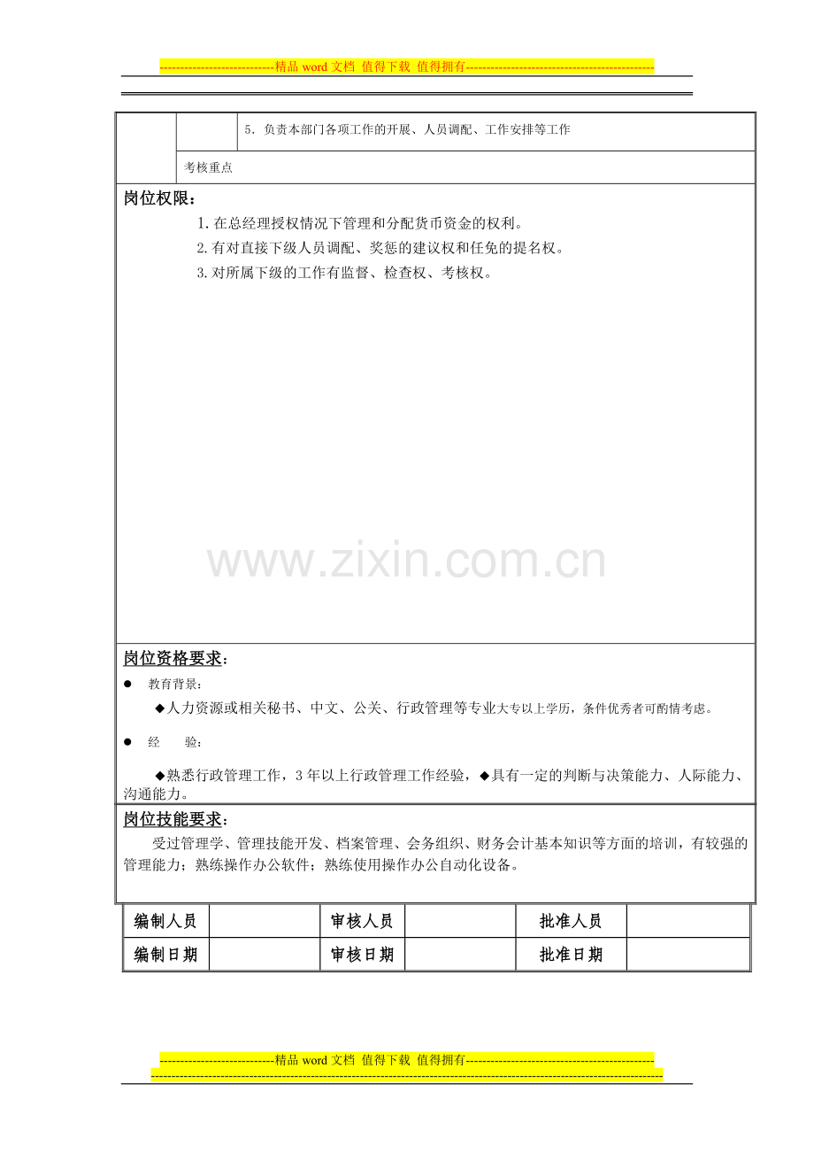 岗位说明书(行政主管).doc_第2页