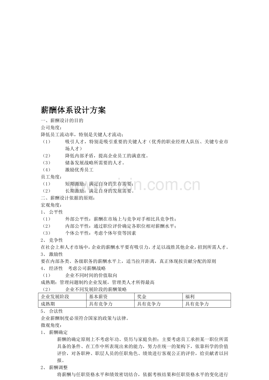 某公司薪酬体系设计方案.doc_第1页