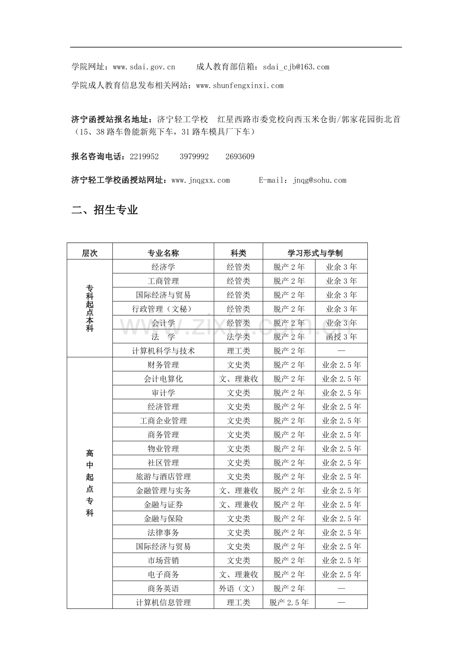 试论山东省经济管理干部学院成人高考招生简章.doc_第2页